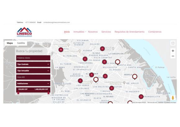 Sitio Web Mapas LINESCO – Inmobiliaria